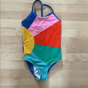 Hanna Andersson Blue and Pink One Piece Swimsuit Vibrant Design